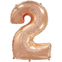 Фольгированная цифра "2" с гелием, Розовое золото