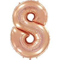 Фольгированная цифра "8" с гелием, Розовое золото